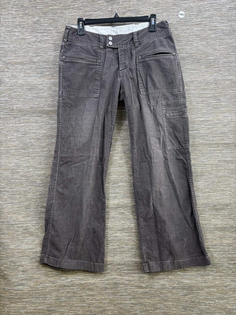 The North Face Corduroy Cargo Pants Womens Size 8 Short Gray Relaxed Fit Stretch